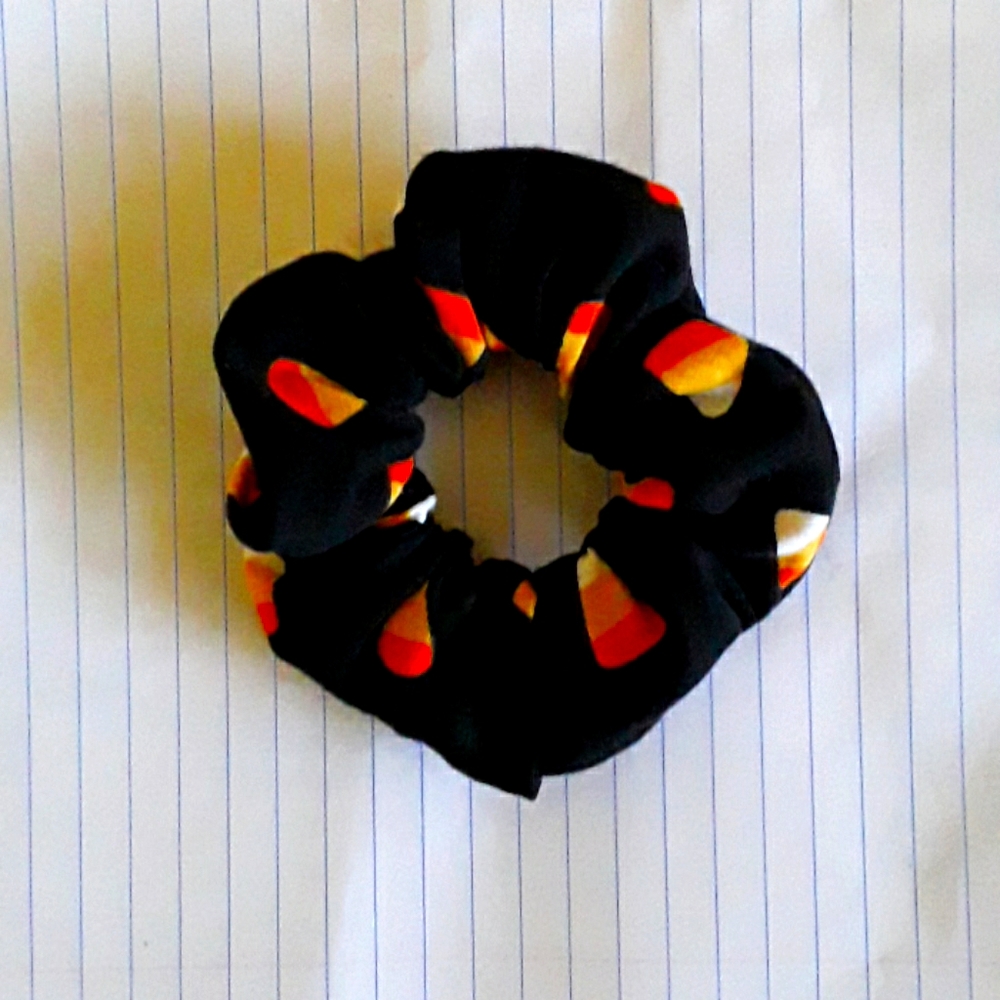 Candy corn Halloween scrunchies